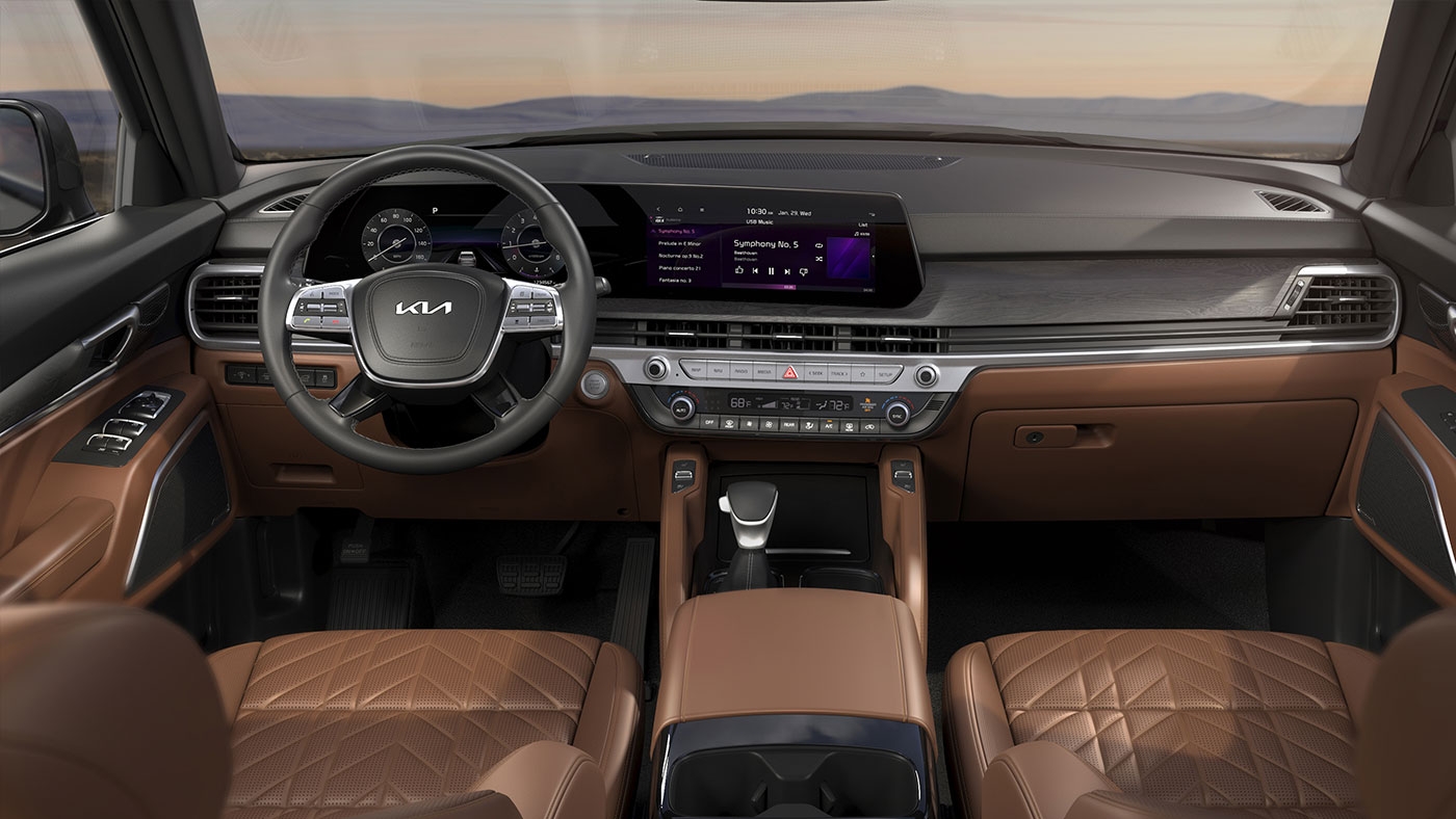 Intérieur avant du Kia Telluride 2025.