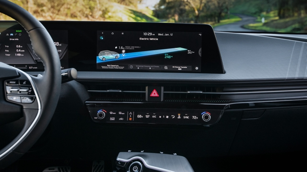 L’interface multimédia du Kia EV6 2025.